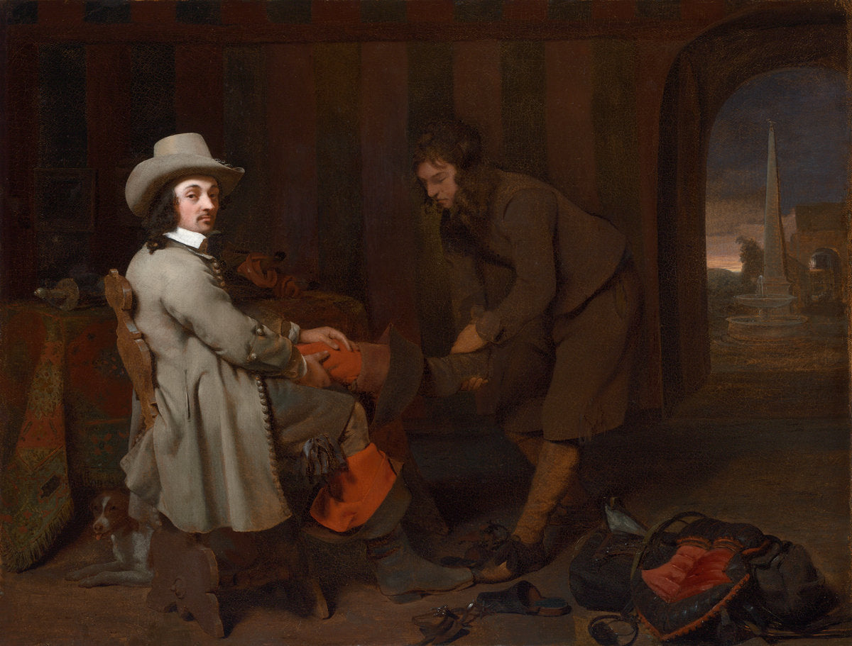 Anthonij de Bordes and His Valet by Michael Sweerts (Flemish, 1618 - 1664), 16X12"(A3)Poster Print