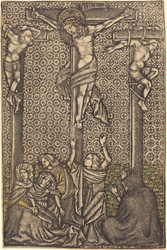 The Crucifixion by German 15th Century or Master with the Crossed Clubs (German, active c. 1460), 16X12"(A3)Poster Print