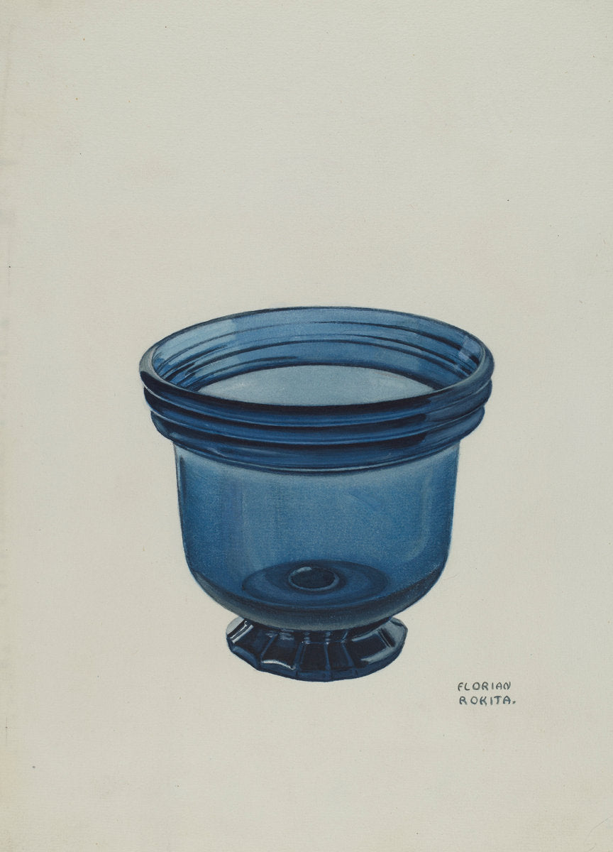 Glass Bowl by Florian Rokita (American, active c. 1935), 16X12"(A3)Poster Print