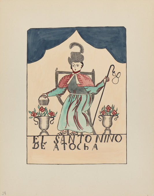 1935/1942 by American 20th Century (Plate 24: The Lost Child of Atocha: From Portfolio "Spanish Colonial Designs of New Mexico"), 16X12"(A3)Poster Print