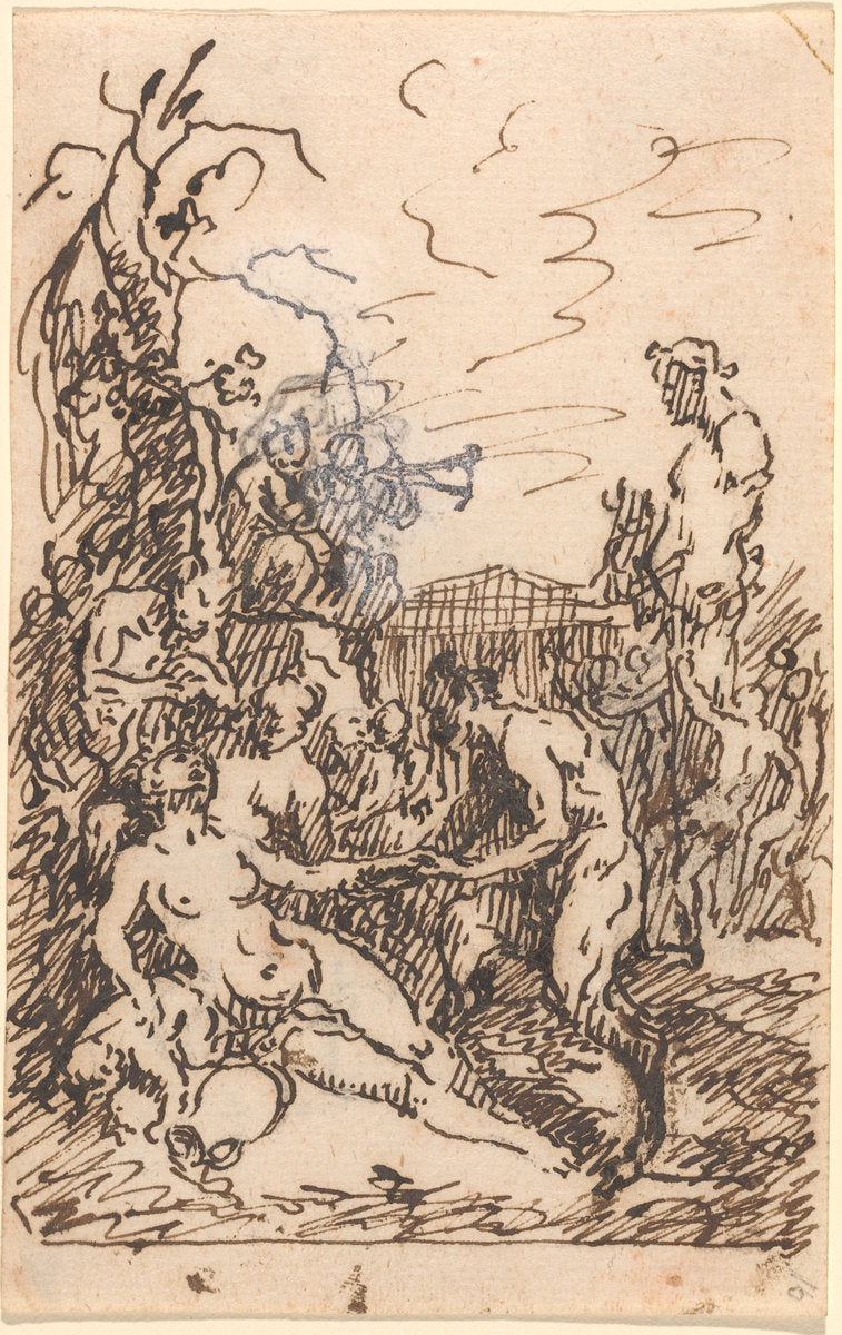 Satyrs and Nymphs by Martin Johann Schmidt (Austrian, 1718 - 1801), 16X12"(A3)Poster Print