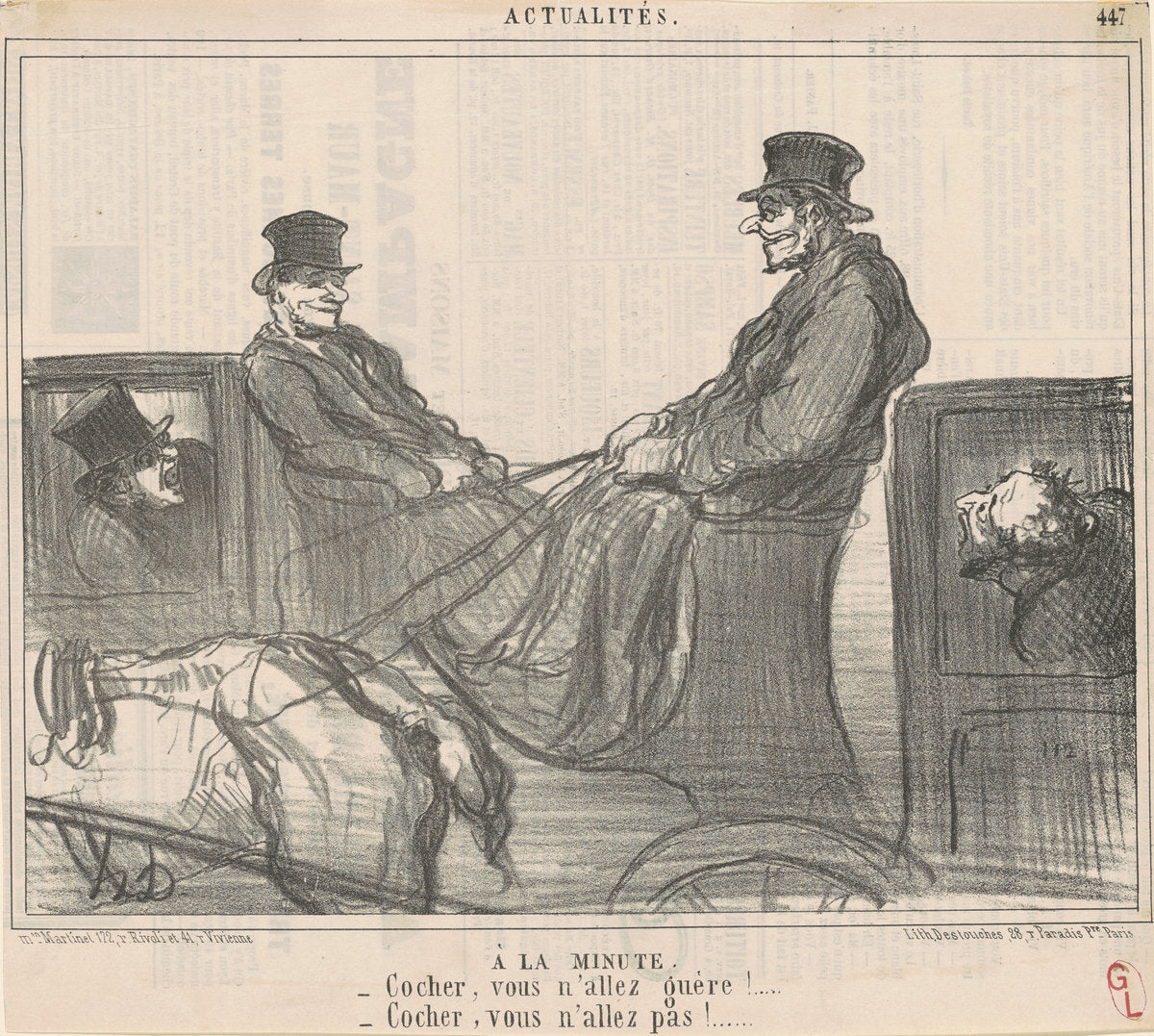 A la minute by Honoré Daumier (French, 1808 - 1879), 16X12"(A3)Poster Print