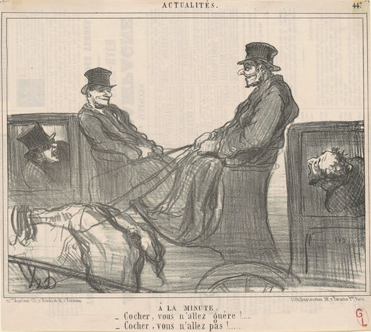 A la minute by Honoré Daumier (French, 1808 - 1879), 16X12"(A3)Poster Print