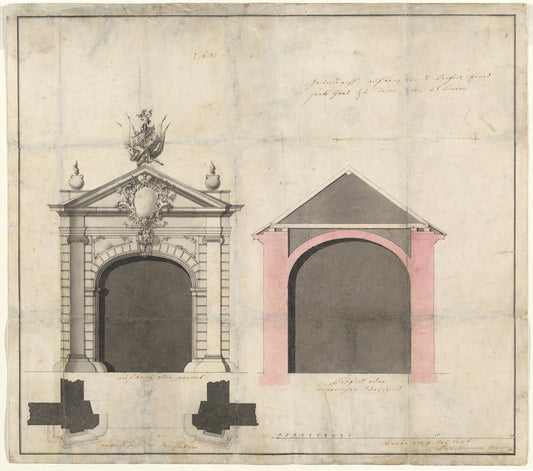 Design for a City Gate in Trier by Balthasar Neumann (German, 1687 - 1753), 16X12"(A3)Poster Print