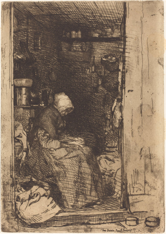 La Vieille aux Loques by James McNeill Whistler (American, 1834 - 1903), 16X12"(A3)Poster Print
