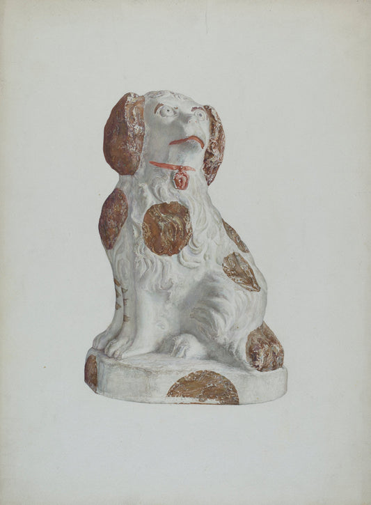 Chalkware Dog by Sadie Berman (American, active c. 1935), 16X12"(A3)Poster Print