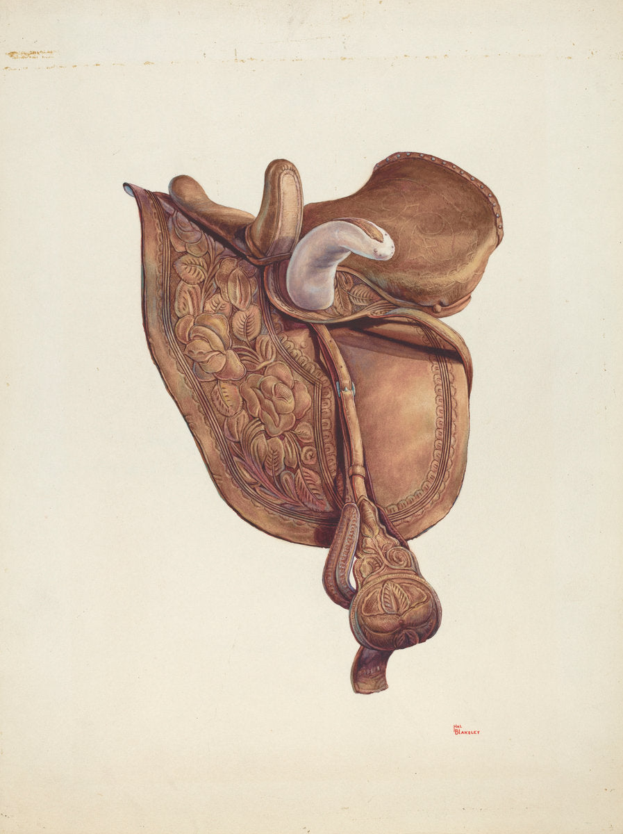 Saddle by Hal Blakeley (American, active c. 1935), 16X12"(A3)Poster Print