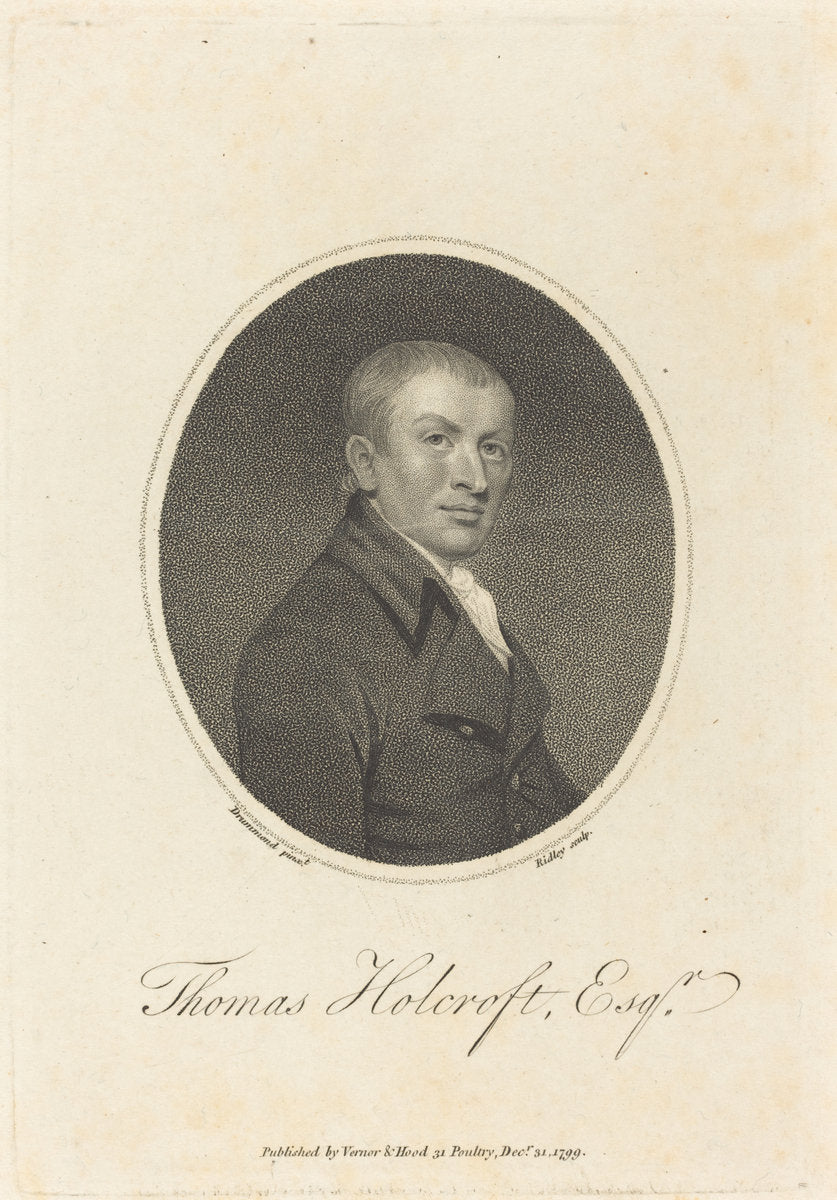 Thomas Holcroft by William Ridley after Samuel Drummond (British, 1764 - 1838), 16X12"(A3)Poster Print