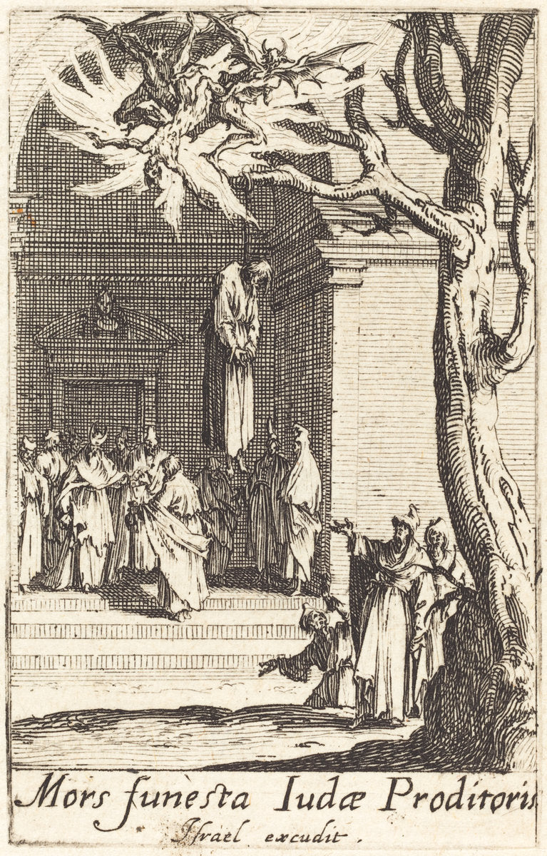 The Death of Judas by Jacques Callot (French, 1592 - 1635), 16X12"(A3)Poster Print