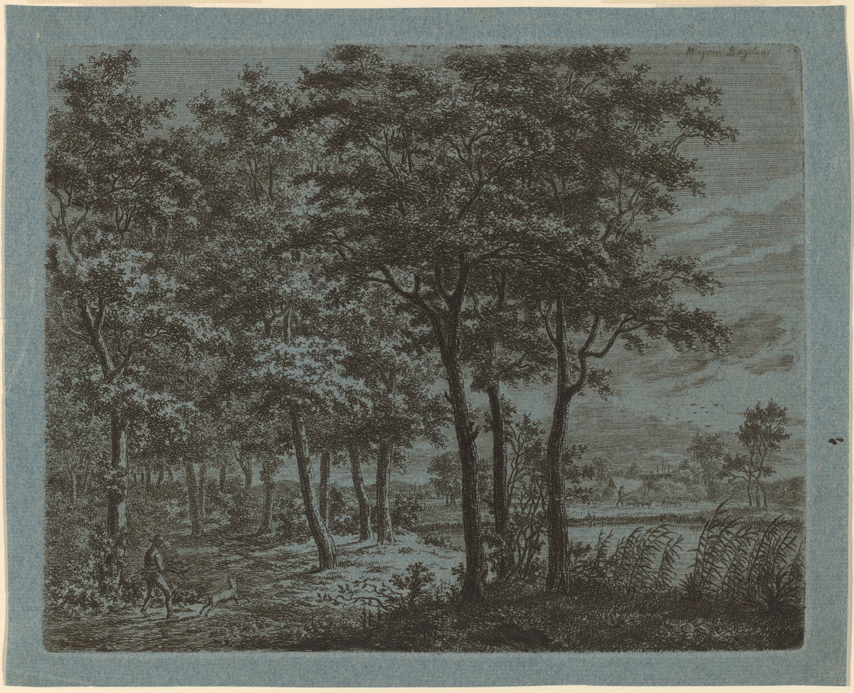 Landscape with a Peasant Carrying Firewood by Ernst Willem Jan Bagelaar (Flemish, 1775 - 1837), 16X12"(A3)Poster Print