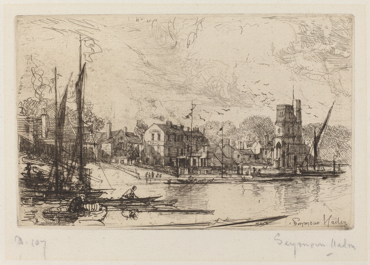 Harry Kelly's, Putney by Francis Seymour Haden (British, 1818 - 1910), 16X12"(A3)Poster Print