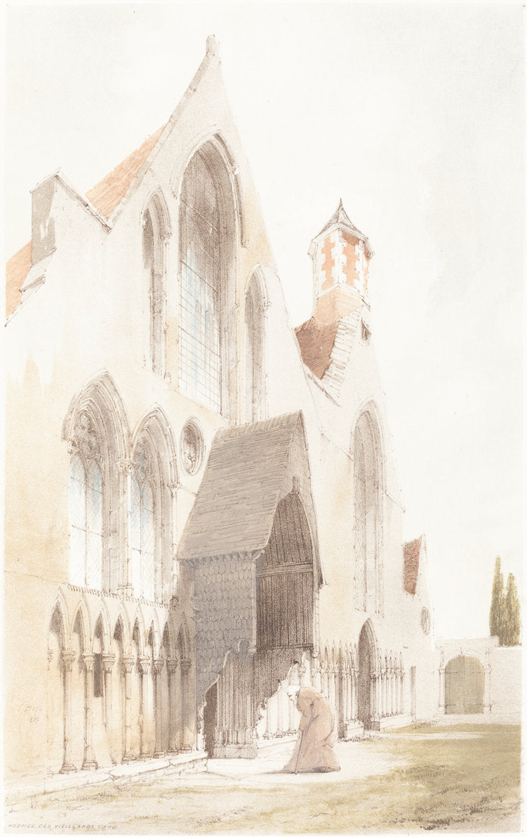 Hospice des Viellards, Gand by Thomas Shotter Boys (British, 1803 - 1874), 16X12"(A3)Poster Print