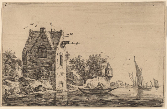 The Sentry Box on the Wall by Anthonie Waterloo (Dutch, 1609/1610 - 1690), 16X12"(A3)Poster Print