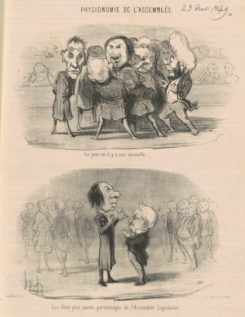 Le jour ou il y a une nouvelle by Honoré Daumier (French, 1808 - 1879), 16X12"(A3)Poster Print