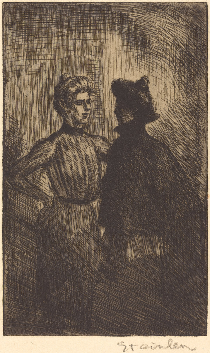 The Encounter (Recontre) by Théophile Alexandre Steinlen (Swiss, 1859 - 1923), 16X12"(A3)Poster Print
