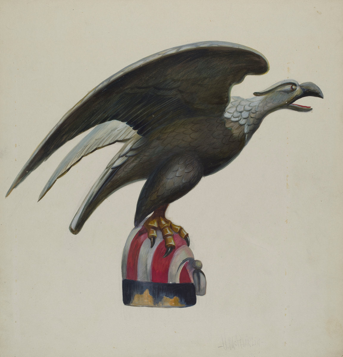 Pilot House Figure (Eagle) by Vincent McPharlin (American, active c. 1935), 16X12"(A3)Poster Print