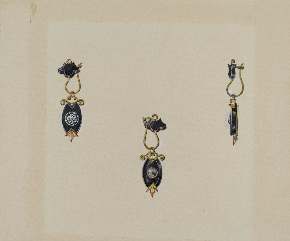 Earrings by Harry Jennings (American, active c. 1935), 16X12"(A3)Poster Print