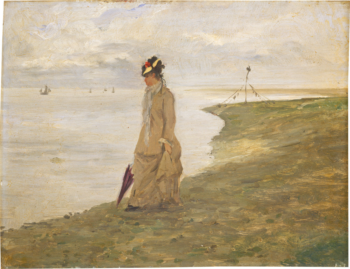 19th century by Possibly French 19th Century (Woman by the Seaside), 16X12"(A3)Poster Print