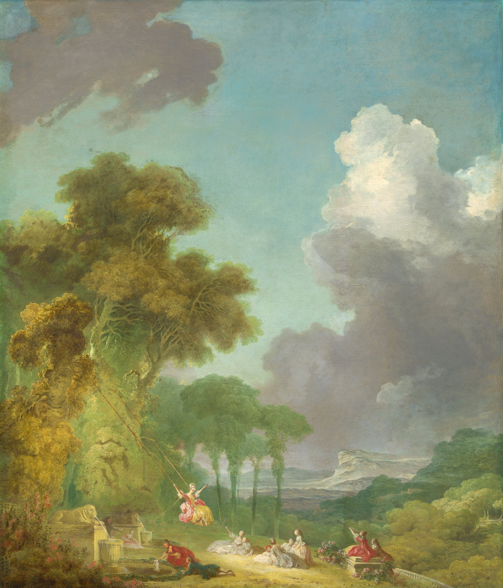 The Swing by Jean Honoré Fragonard (French, 1732 - 1806), 16X12"(A3)Poster Print