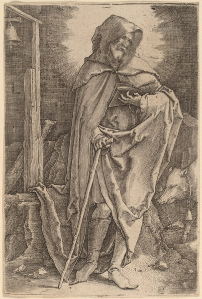 Saint Anthony by Lucas van Leyden (Netherlandish, 1489/1494 - 1533), 16X12"(A3)Poster Print