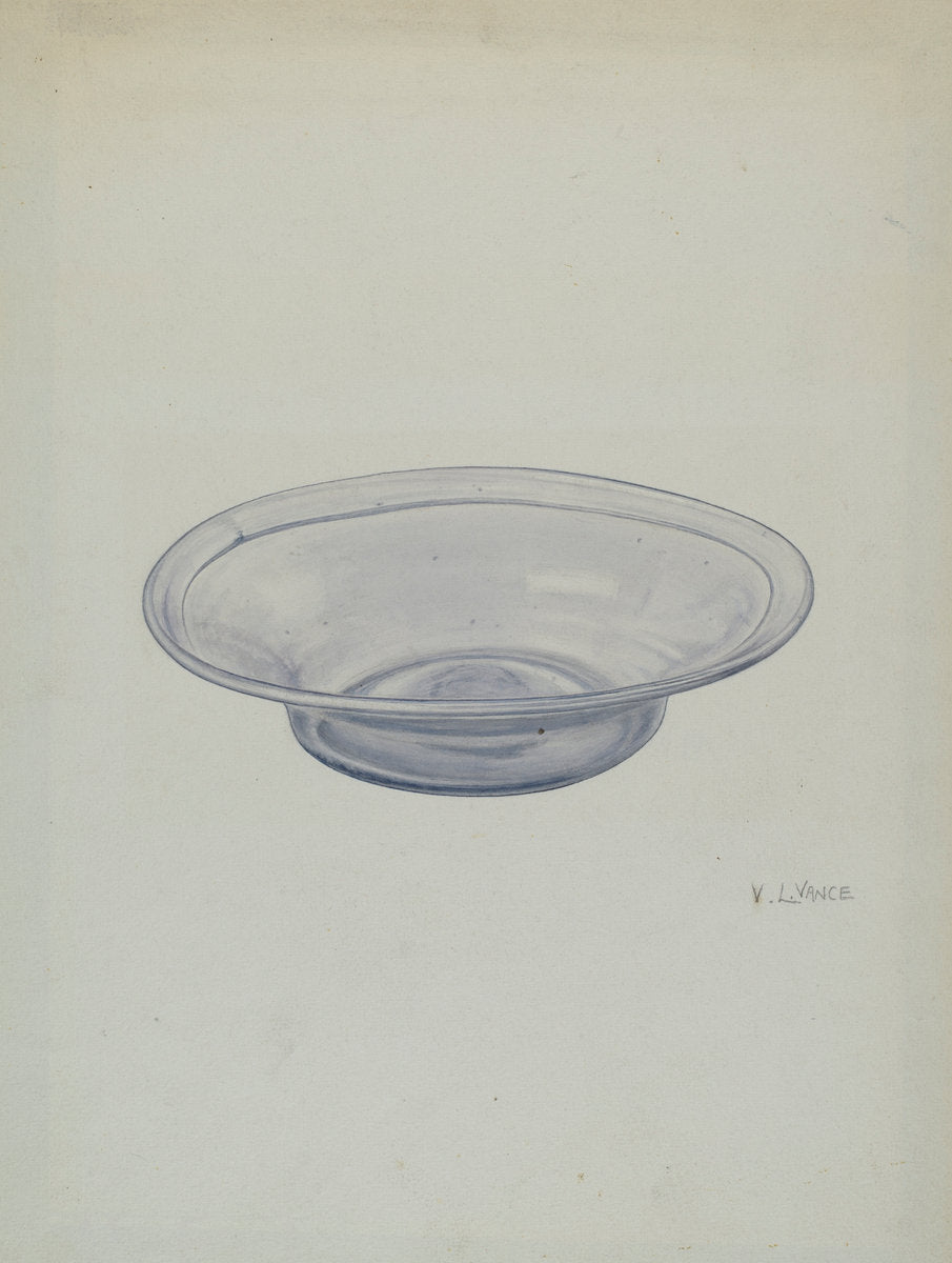 Glass Sauce Dish by V.L. Vance (American, active c. 1935), 16X12"(A3)Poster Print
