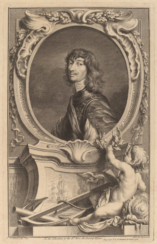 Algernon Percy, Earl of Northumberland by Jacobus Houbraken after Sir Anthony van Dyck (Dutch, 1698 - 1780), 16X12"(A3)Poster Print
