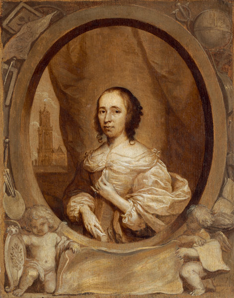 Anna Maria van Schurman by Cornelis Jonson van Ceulen (English, 1593 - 1661), 16X12"(A3)Poster Print