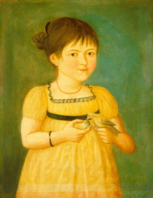 c. 1800 by American 19th Century (Feeding the Bird), 16X12"(A3)Poster Print