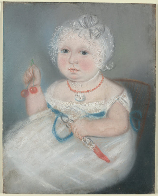1813 by American 19th Century (Baby with Locket), 16X12"(A3)Poster Print
