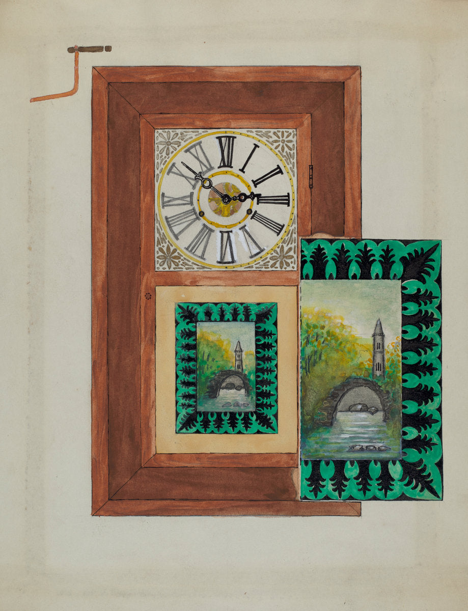 Clock by Albert Eyth (American, active c. 1935), 16X12"(A3)Poster Print