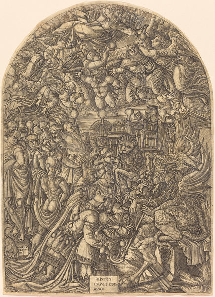 The Dragon and the Beast by Jean Duvet (French, 1485 - c. 1570), 16X12"(A3)Poster Print