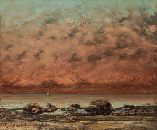 The Black Rocks at Trouville by Gustave Courbet (French, 1819 - 1877), 16X12"(A3)Poster Print