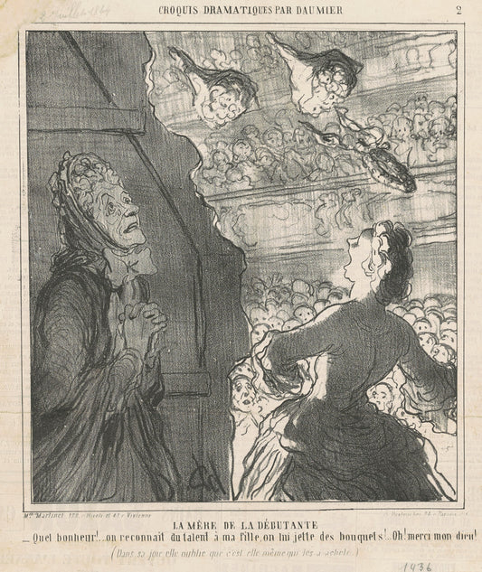Le mère de la débutante by Honoré Daumier (French, 1808 - 1879), 16X12"(A3)Poster Print