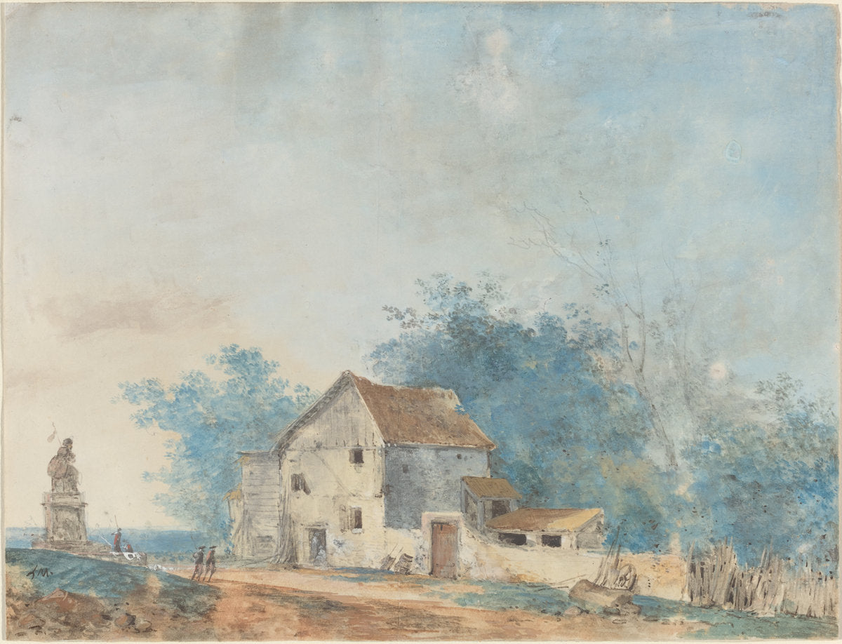Landscape by Louis Gabriel Moreau (French, 1739 - 1806), 16X12"(A3)Poster Print