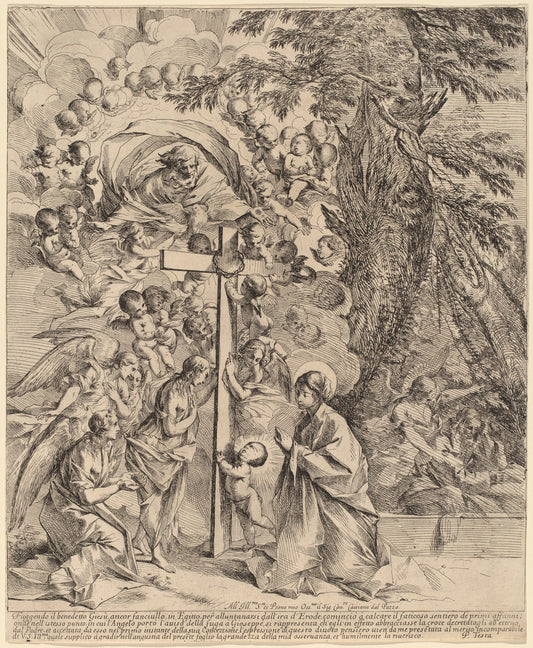 The Infant Christ at the Foot of the Cross by Pietro Testa (Italian, 1612 - 1650), 16X12"(A3)Poster Print
