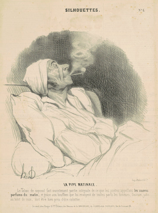 La pipe matinale by Honoré Daumier (French, 1808 - 1879), 16X12"(A3)Poster Print