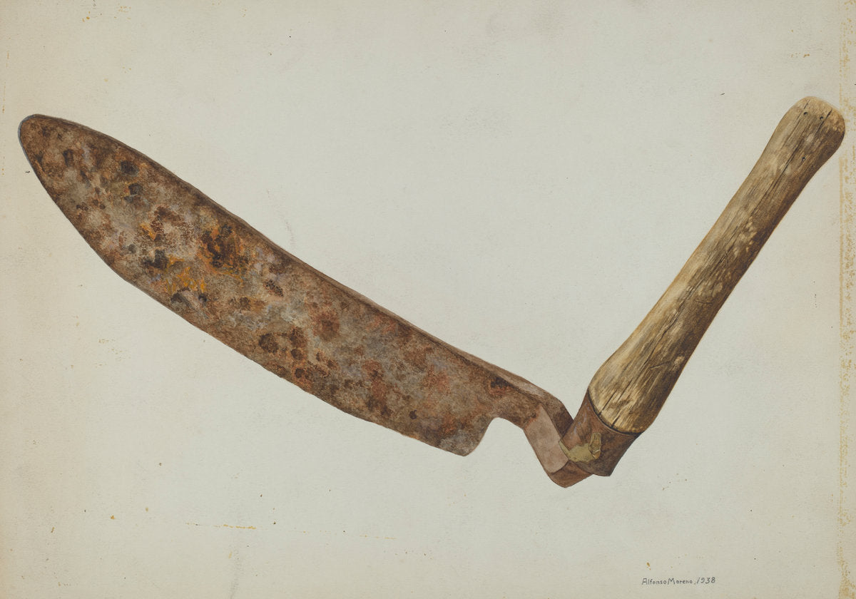 Hay Knife by Alfonso Moreno (American, active c. 1935), 16X12"(A3)Poster Print