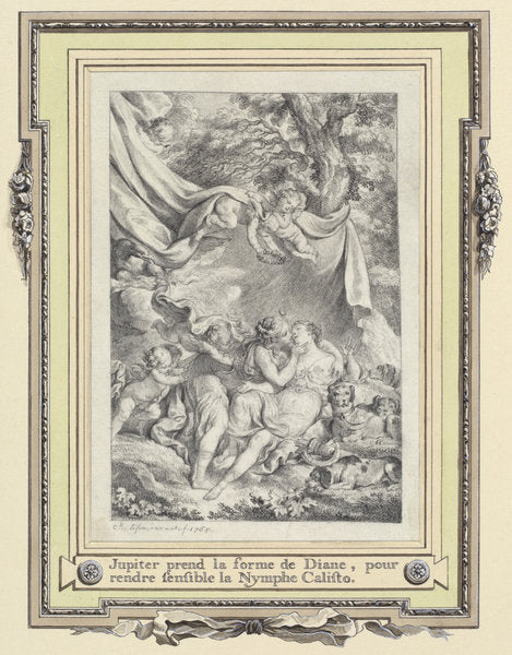 Jupiter and Callisto by Charles Eisen (French, 1720 - 1778), 16X12"(A3)Poster Print