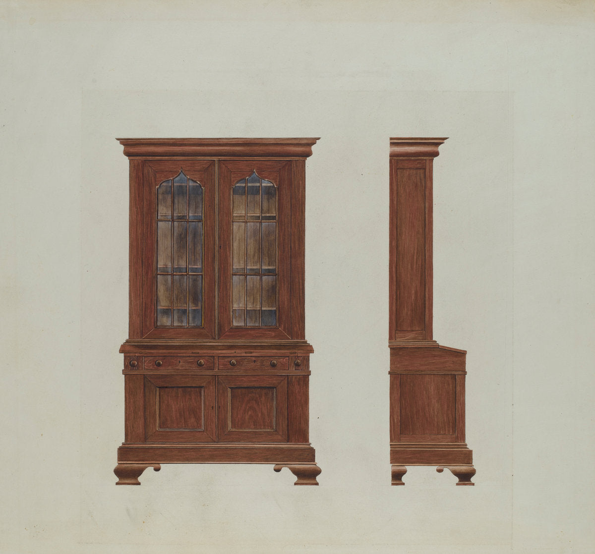 Combination Desk and Bookcase by Ray Price (American, active c. 1935), 16X12"(A3)Poster Print