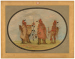 Osage Chief with Two Warriors by George Catlin (American, 1796 - 1872), 16X12"(A3)Poster Print