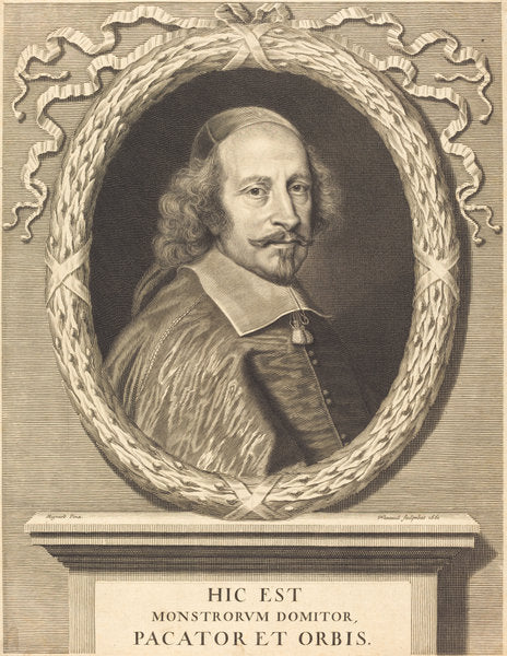 Cardinal Jules Mazarin by Robert Nanteuil after Pierre Mignard I (French, 1623 - 1678), 16X12"(A3)Poster Print
