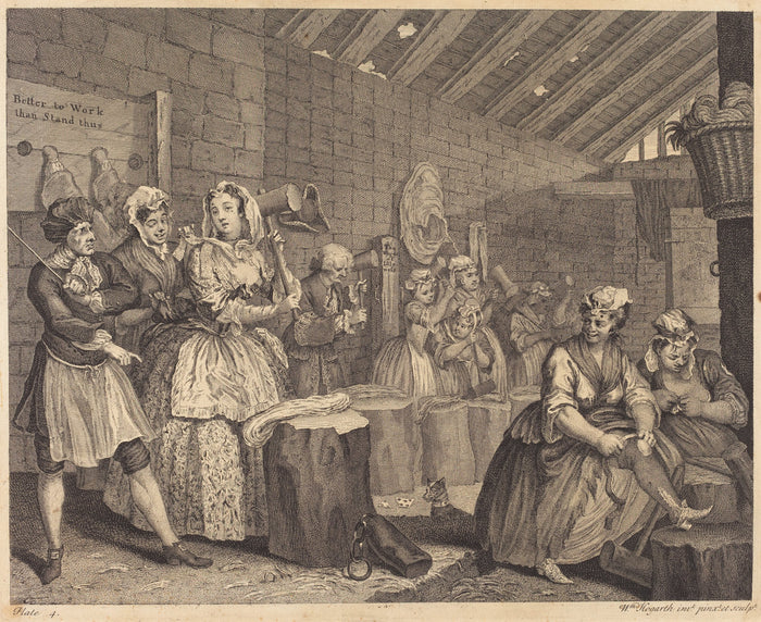 A Harlot's Progress: pl.4 by William Hogarth (English, 1697 - 1764), 16X12