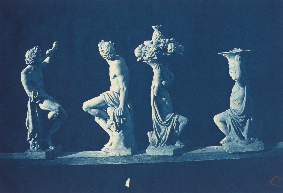 Four Statues by Adolphe Terris (French, active mid 19th century), 16X12"(A3)Poster Print