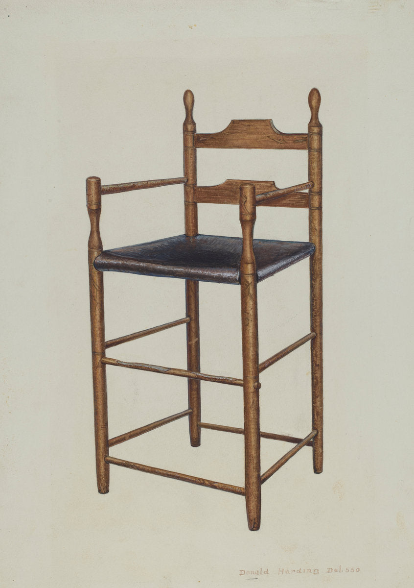Child's High Chair by Donald Harding (American, active c. 1935), 16X12"(A3)Poster Print