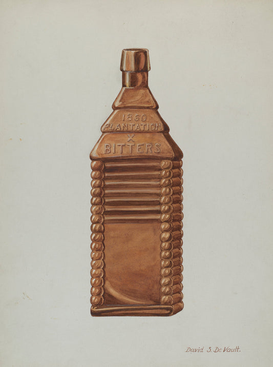 Log Cabin Flask by David S. De Vault (American, active c. 1935), 16X12"(A3)Poster Print
