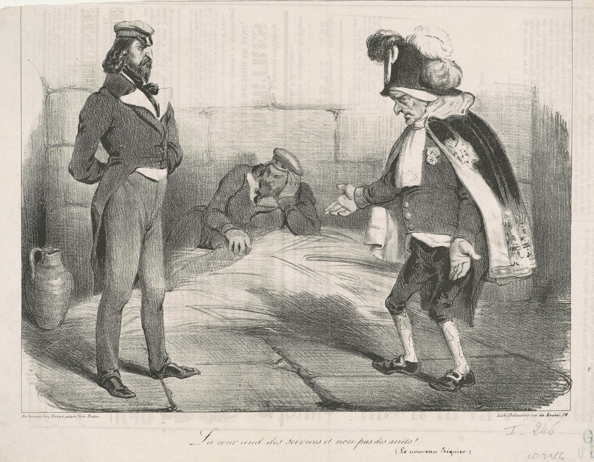 La cour rend des services et non pas des arrêts! by Honoré Daumier (French, 1808 - 1879), 16X12"(A3)Poster Print