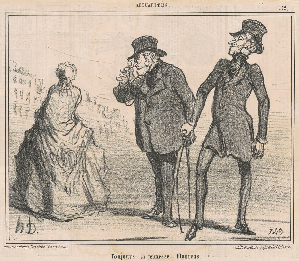 Toujours la heunesse-flourens by Honoré Daumier (French, 1808 - 1879), 16X12"(A3)Poster Print
