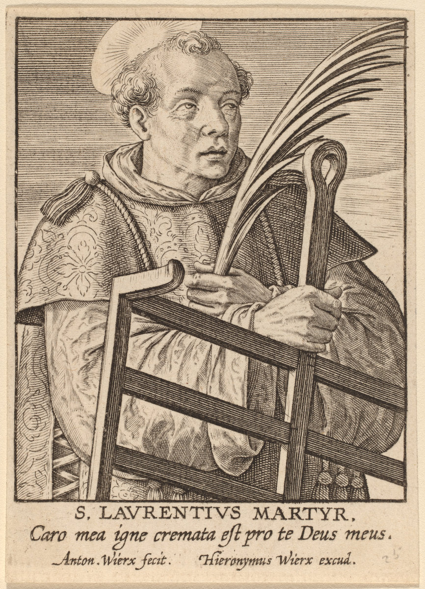 S. Laurentius Martyr by Antonie Wierix (Flemish, c. 1552 - possibly 1624), 16X12"(A3)Poster Print