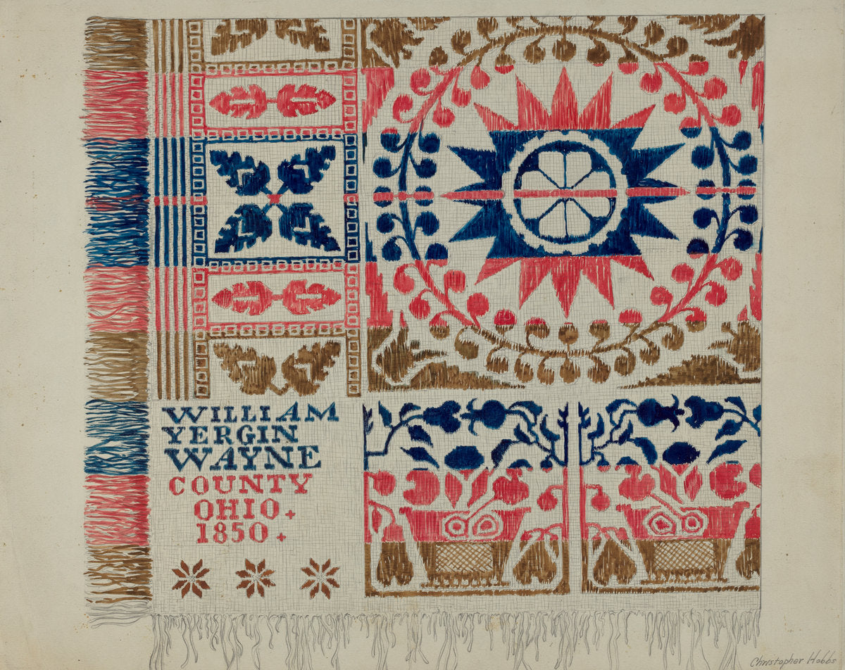 Coverlet by Christopher Hobbs (American, active c. 1935), 16X12"(A3)Poster Print