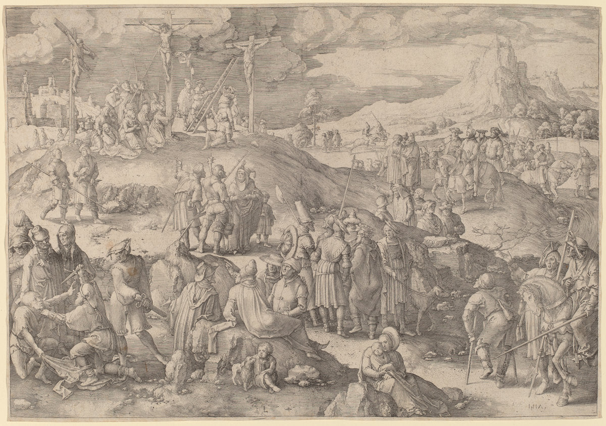 Golgotha by Lucas van Leyden (Netherlandish, 1489/1494 - 1533), 16X12"(A3)Poster Print